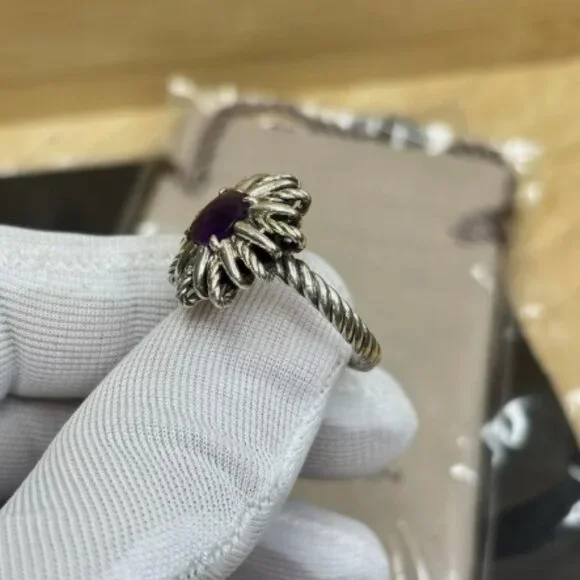 DAVID YURMAN amethyst STARBURST ring, Sz 6.25 - Picture 6 of 8